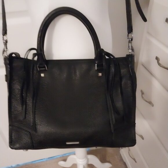 💗Rebecca Minkoff leather satchel, Crossbody Reagan Black, Dust Bag EXC💗 - Picture 2 of 9